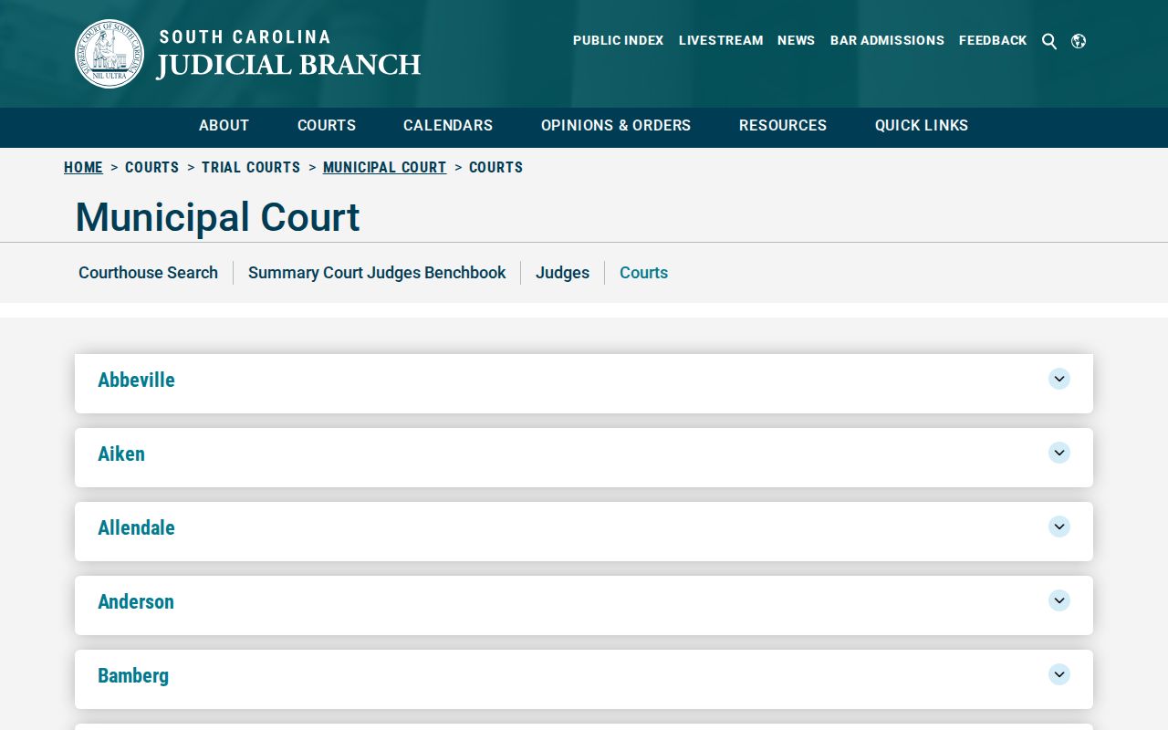 Colleton County municipal warrant records directory for Cottageville and Edisto Beach courts