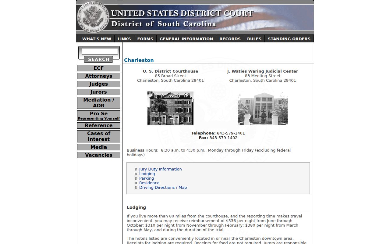 Colleton County arrest warrant reference to the federal courthouse serving Lowcountry matters